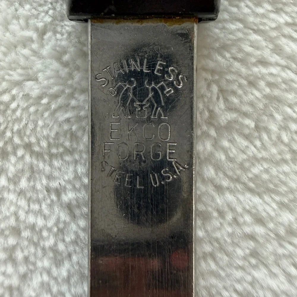 Vintage Set of 3 Ekco Forge Stainless Steel USA Spatula Turner Fork Black Handle